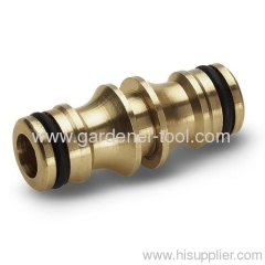 Brass 2-way quick joint hose connector