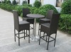 Outdoor wicker bar set table with chairs