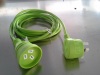 Australian green extension cords with piggyback plug