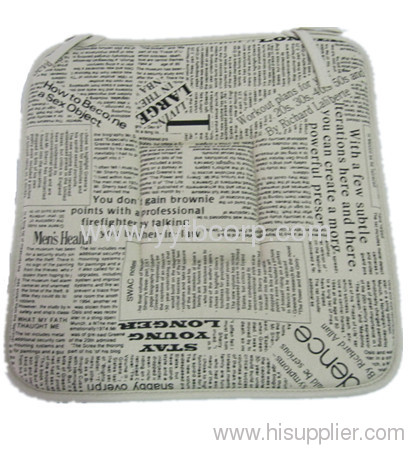 letter printed canvas seat cushion