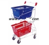 Double Layers Rolling Shopping Basket Cart grocery carts trolleys