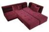 Classic Red Italian Modular Corner Sofa, Living Room Sectional Fabric Sofa Set