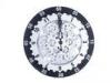 Funky Quartz Ring Silver Table Geared clock , 12 inch