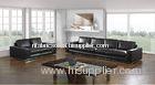 Modern Black Leather Sectional Sofas, Classic Luxury Leather Sofa Set