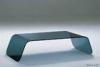 Bending Rectangle Glass Coffee Table, Simple Glass Side Table