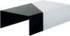 Bent Glass Top Coffee Table, Contemporary Black Glass Coffee Tables