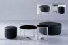 Contemporary Black Glass Coffee Table With Stainless Steel Frame