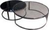 Grey Tempered Glass Coffee Table, Living Room Round Glass End Tables