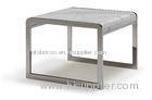 Stainless Steel Rectangle Sofa Side Tables, Natural White Marble End Table
