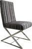 Modern Metal Fabric Dining Chair, Black Leather Dining Room Furniture