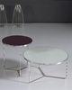 White Painted Glass Metal Coffee Table, Modern Round Console Tables