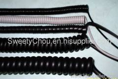 High quality high elasticity PU coiled spring cable