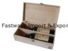 double wooden wine box with flip lids