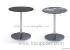 Marble Top Modern Coffee Table, Round End Table For Living Room