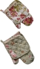 Microwave gloves, kitchen oven gloves set with lace decoration
