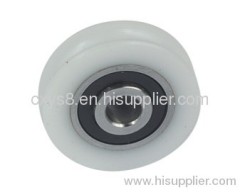 Grooved plastic wheel with bearing