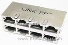 2 X 4 Ports PC Mainboard Stacked RJ45 , Shielded RJ45 POE Connector