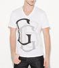 V Neck Cotton Slim Fit Mens T Shirts, White Promotion