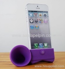 For iphone 5 5G horn stand speaker, Silicone amplifier for iphone
