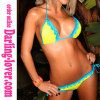 Yellow Two Pcs Lace Bikini