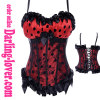Sexy Red Big Dot Lace Corset