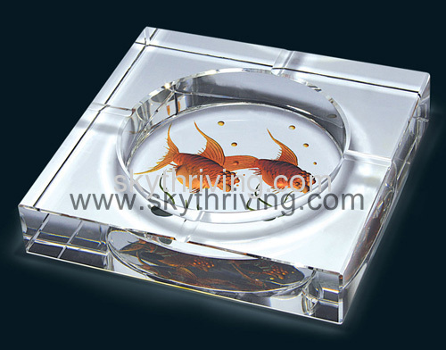 crystal ashtray, crystal cigar ashtray, crystal ashtrays