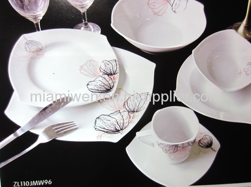 S Shape 30PC Dinner Set Flower