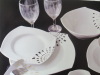 S Shape 30PC Dinner Set Black dot porcelain ,table ware