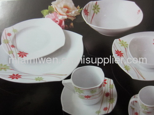 S Shape 20PC Dinner Set Flower, porcelain tableware