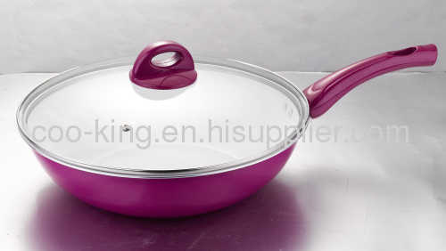 30CM Press Aluminum Ceramic Wok