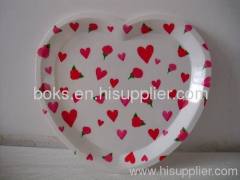 Plastic heart shape Plate for Valentine gift