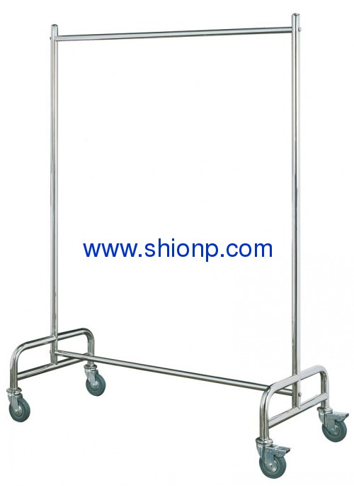 Movable stainless steel chothes hanger cart