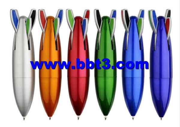 Promotional rocket shape 4 color multi-ballpen