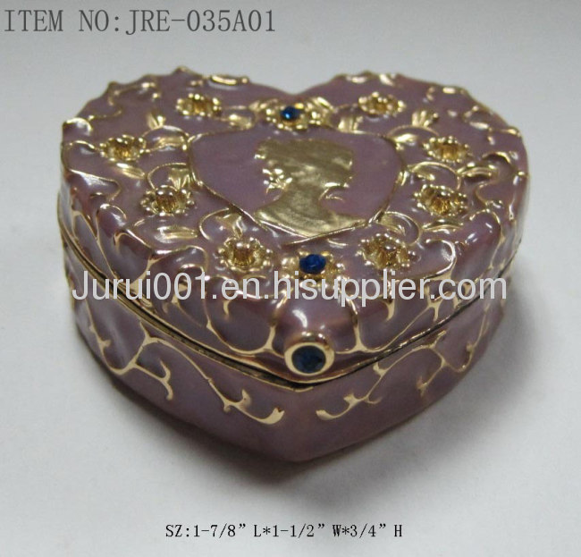 Metal jewelry box with colorful painting