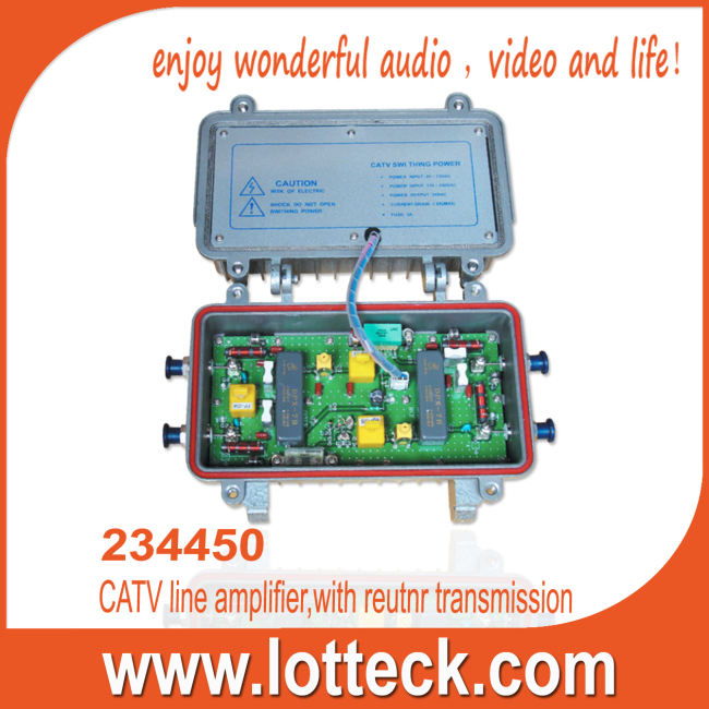 CATV line amplifier with return transmission