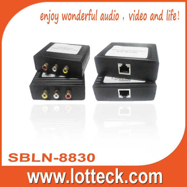 Composite Video+L/R audio extender over lan cable Cat5/5e/6