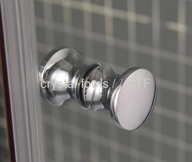 High tray polished silver frame shower enclosure