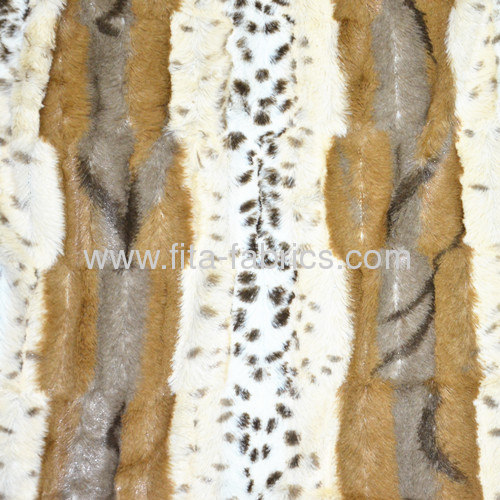 100% polyester embossed/printed pv plush fabric/faux fur 