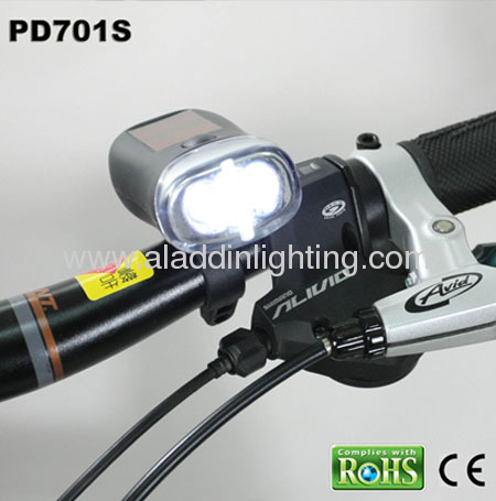 Dynamo solar powered 3 LED bike light