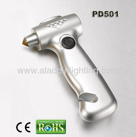 4in1 dynamo emergency auto safety hammer with 3 LED torch