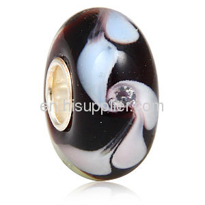 Wholesale Cubic Zirconia Stone european Murano Glass Charm Beads