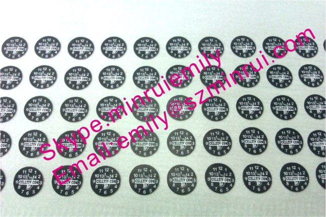 Custom Small Round Destructible Labels,Eggshell Warranty Stickers