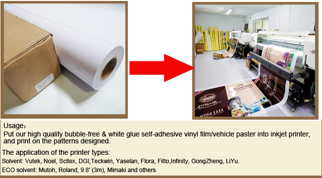 High Quality Bubble-free White Glue Self-adhesive Vinyl Film/Vehicle Wrap