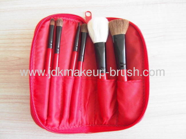 Handmade Makeup Brush Set cosmetic face brush with Red Handle