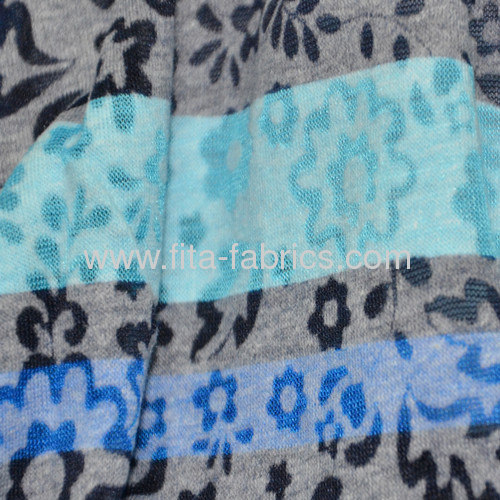 T/C burn out knitted fabric with printing