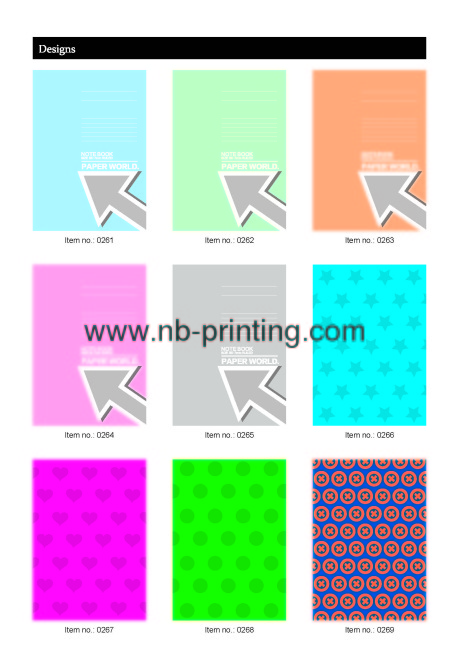 Hardcover notebook printing design