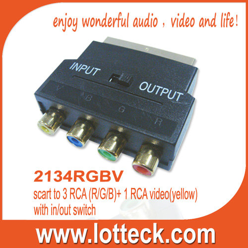 scart to 3 RCA (R/G/B)+ 1 RCA video(yellow) extender