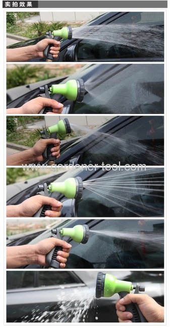 Advanced Plastic 8-function hose nozzle with non-slip hand