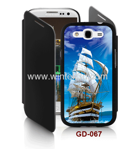 Samsung Galaxy Grand DUOS(i9082) 3d case with cover,pc case rubber coated,wih leather cover