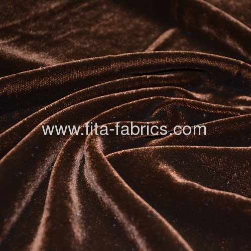 High quality folded shiny velvet pleuche fabric